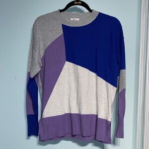 Reitmans Gray, Blue, and Purple Colorblock Sweater